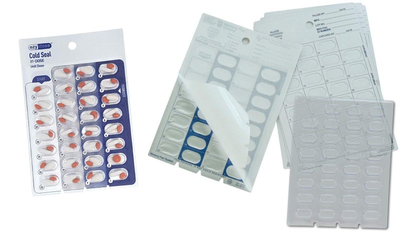 Apothecary 6 Pack XL Refill Set, Monthly Medication Cold Seal Blister Packs, Includes 6-5/8" Deep Blister Trays & 6 Cold-Seal Cards, Pill Blisters for Cold Seal Blister Pack System - Image 4